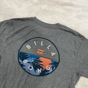 Billabong Charcoal Tee with Blue and Orange Graphic